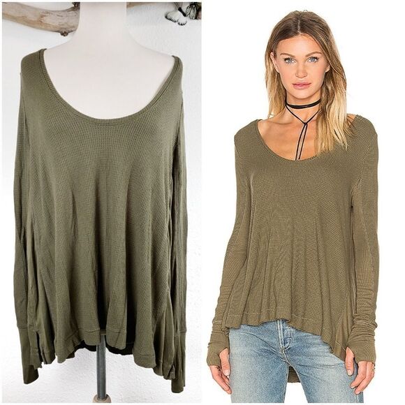 Free people Malibu thermal top green - Picture 1 of 8